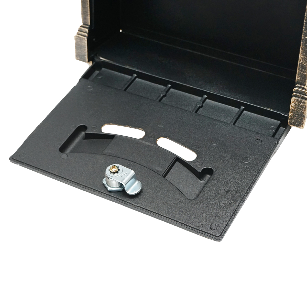 Cutie postala antic auriu 410X260X90mm cu 2 chei si accesorii de prindere - imagine 6