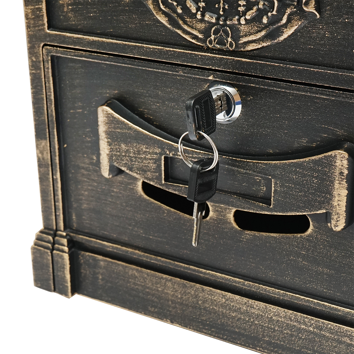 Cutie postala antic auriu 410X260X90mm cu 2 chei si accesorii de prindere - imagine 4