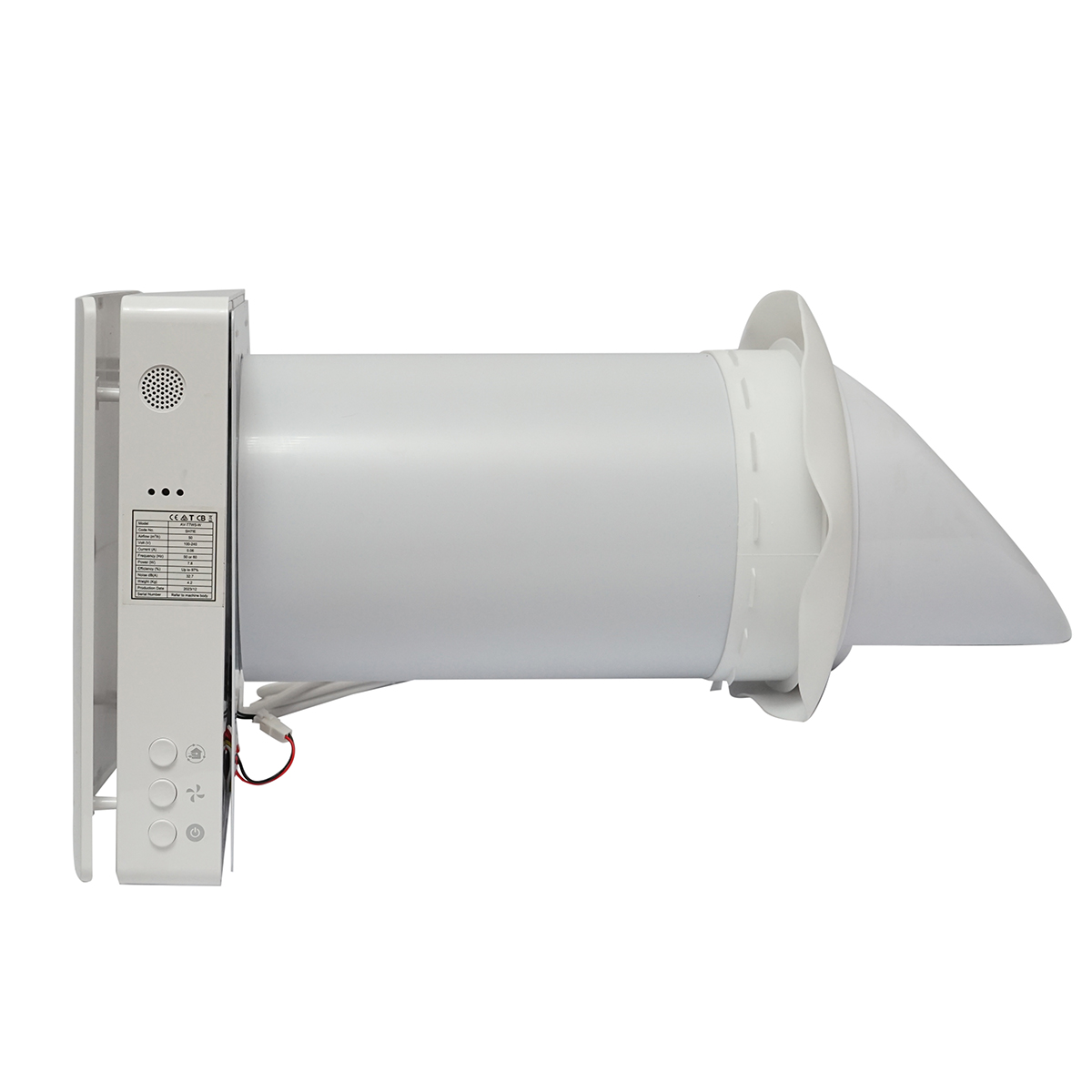 Ventilator cu recuperare de caldura pentru 1 camera, montaj perete 50m3/h, 7.8W, Wi-Fi 220V AV-TTW5-W - imagine 5