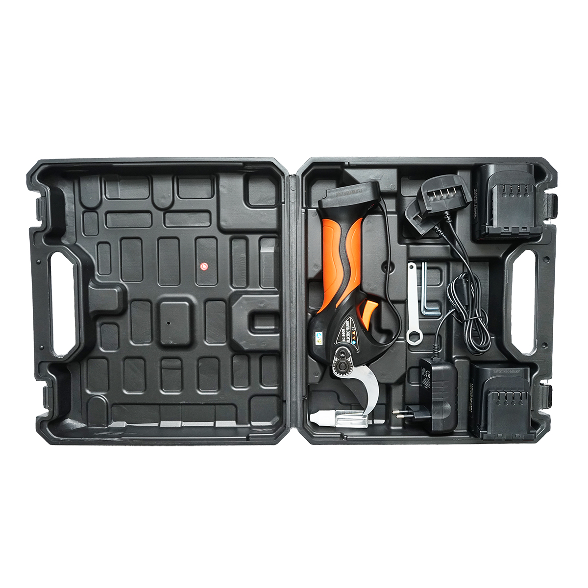 Foarfeca electrica de gradina cu 2 acumulatori 16.8V, 2Ah Li-ion, 900W, diametru taiere 0-32mm - imagine 3