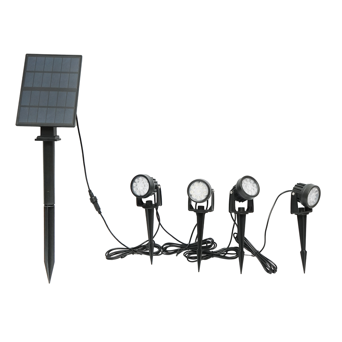 Set 4 lampi de gradina cu panou solar 2.5W/6V si baterie 3.7V/1.8Ah IP65 Breckner Germany