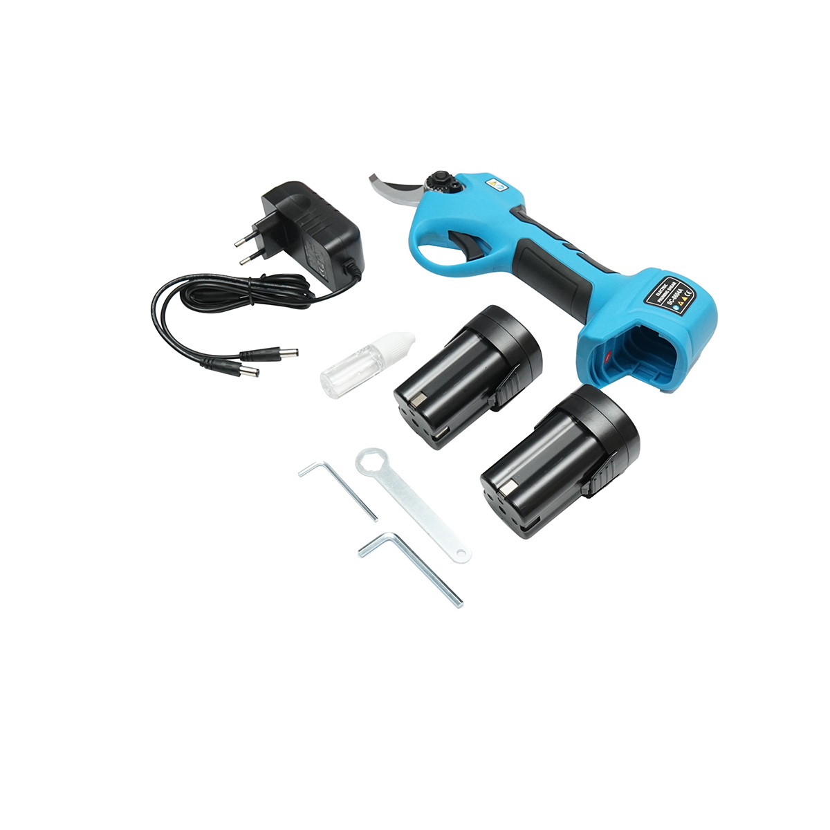 Foarfeca electrica de gradina cu 2 acumulatori 16.8V, 2Ah Li-ion, 850W, diametru taiere 0-28mm