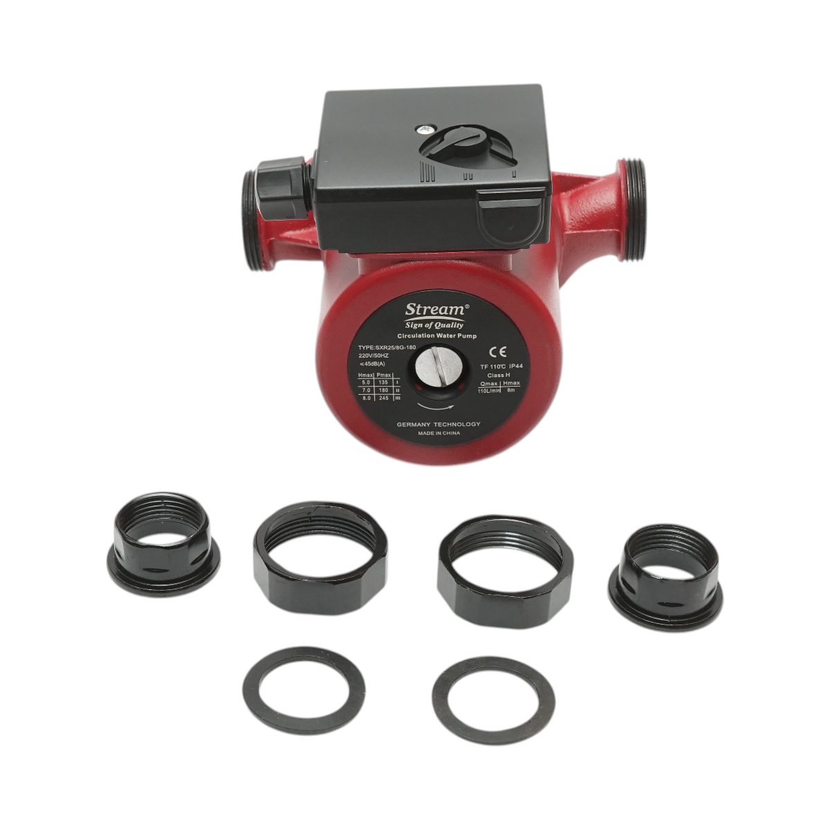 Pompa de recirculare apa 220V, 245W, debit 110L/min, inaltime 8m, racord 1-1/2 inch SXR25/8G-180 - imagine 2