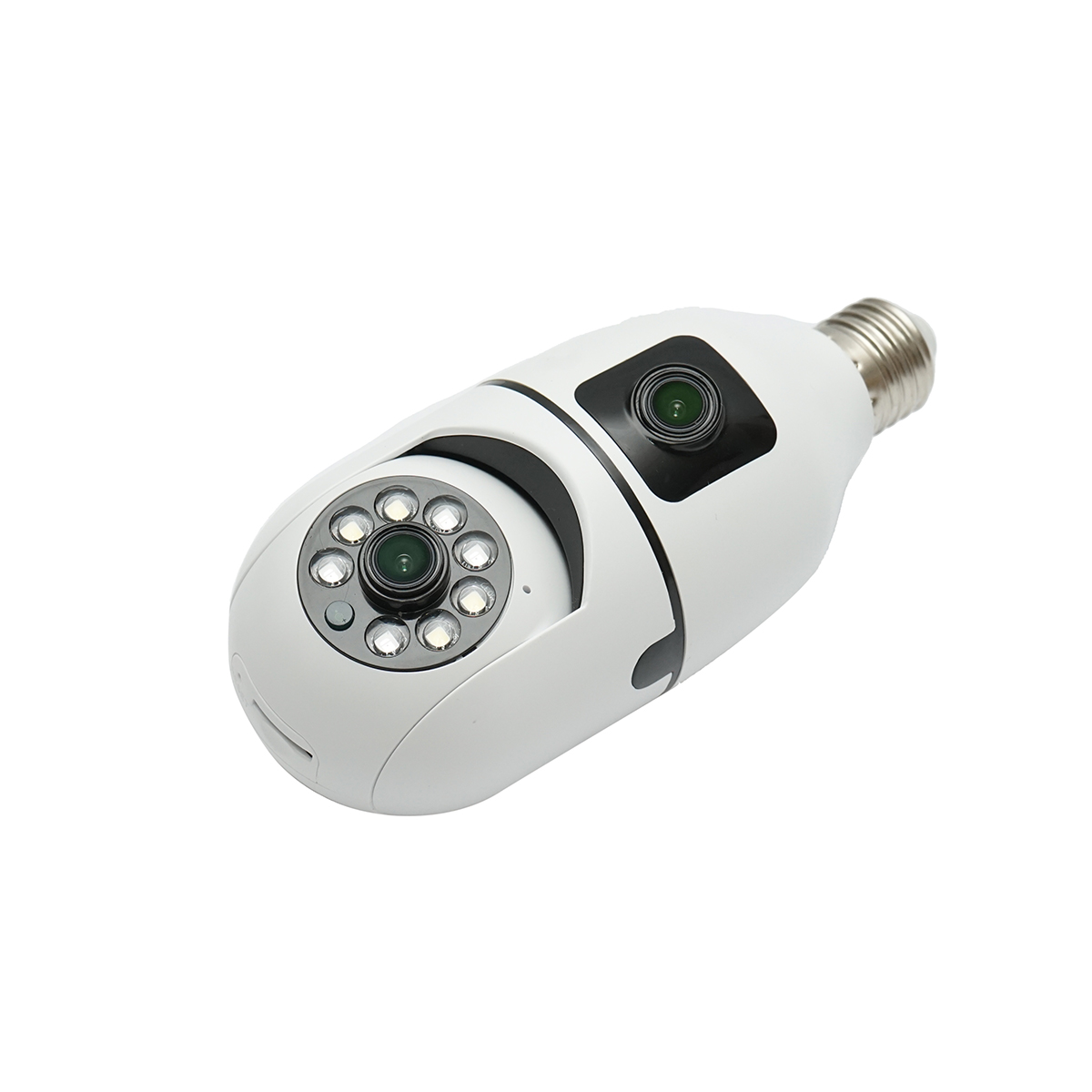 Camera de supraveghere smart 2MP tip bec E27, 2 obiective 1080P FHD, WIFI 2.4G cu senzor de miscare PTZ, night vision si aplicatie V380 Pro - imagine 4