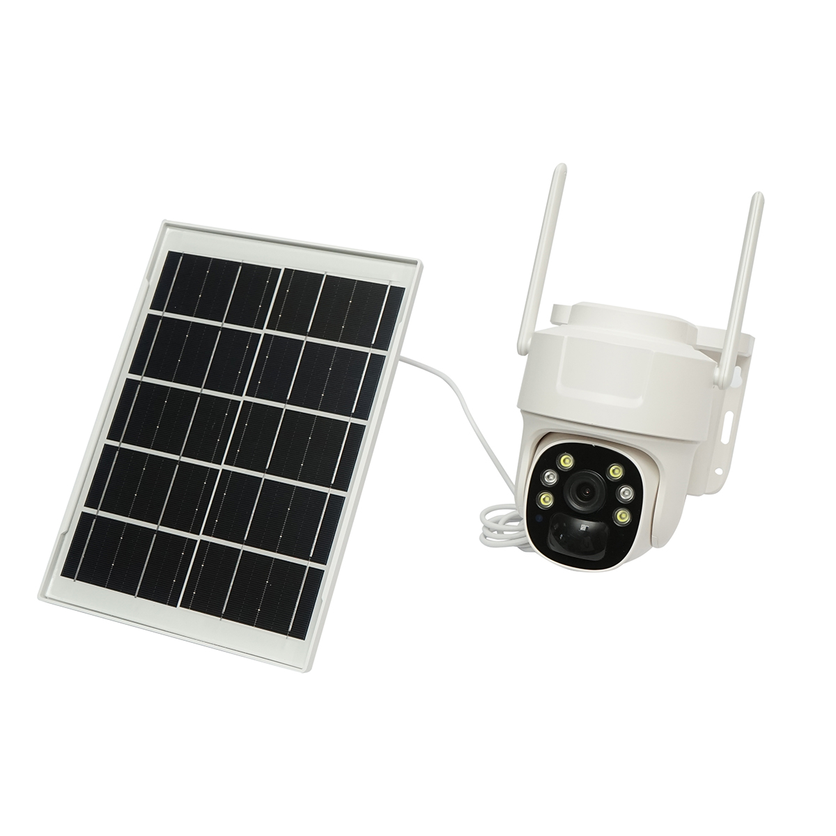 Camera supraveghere 3MP, WIFI rotativa cu panou solar 5W, PTZ, 1080P, senzor miscare, night vision, aplicatie V380 Pro