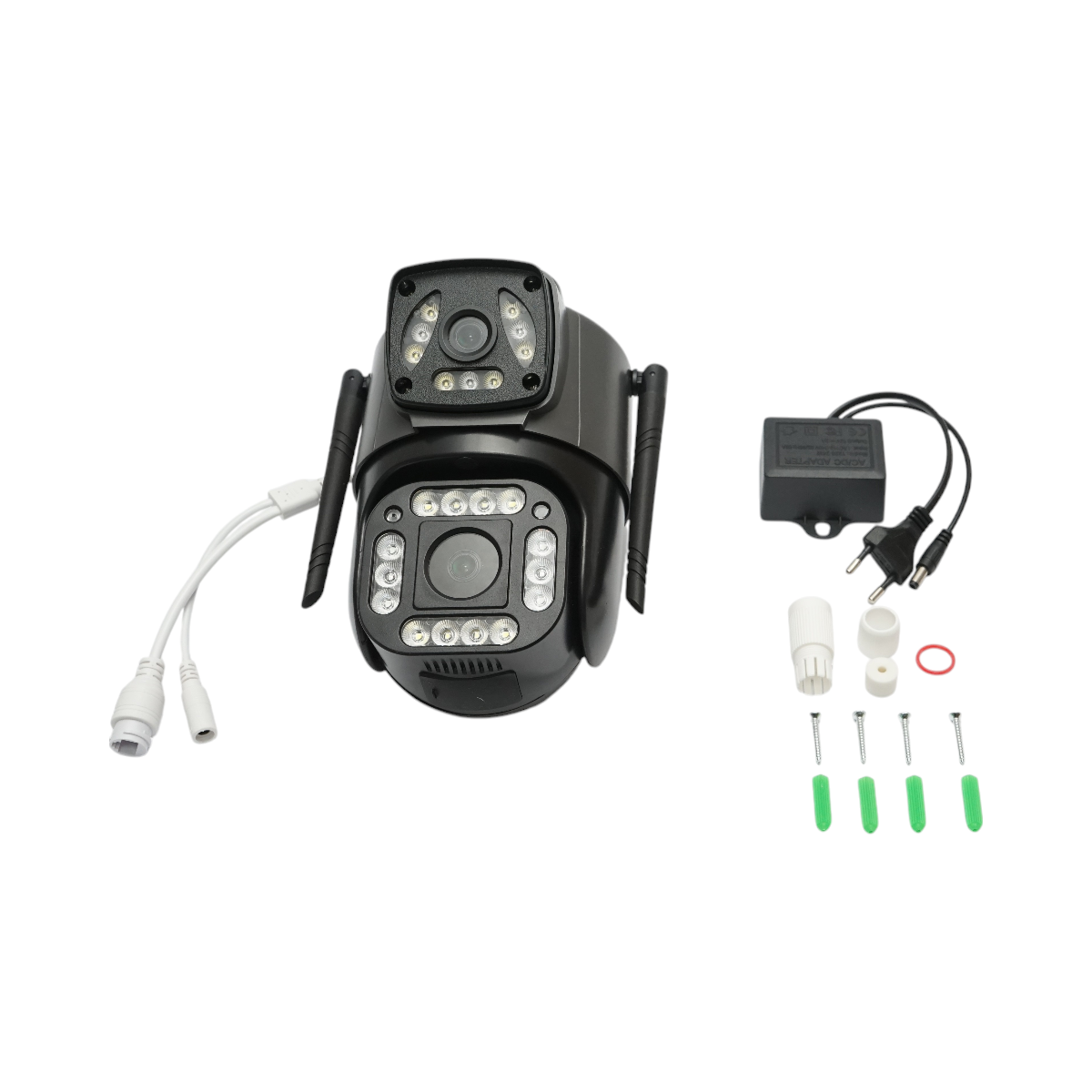 Camera de supraveghere lentila duala 4MP 1080P, P2P WIFI 2.4GHz, PTZ cu senzor de miscare, detectie umana si aplicatie V380 Pro - imagine 2