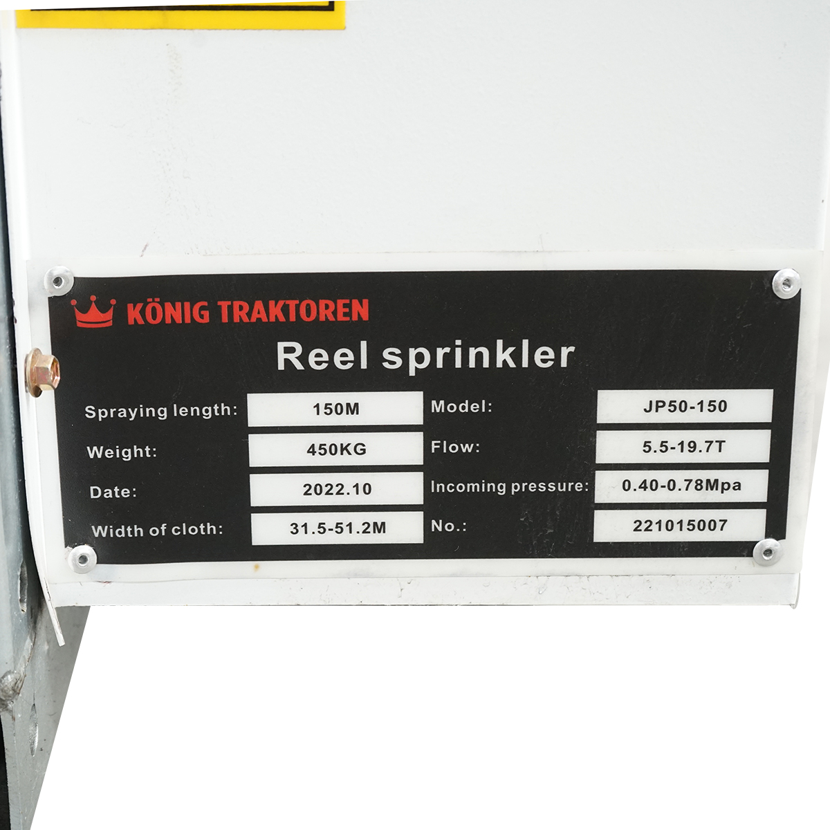 Sistem irigatii cu tambur, motor 7.5KW, pornire electrica Konig Traktoren - imagine 6