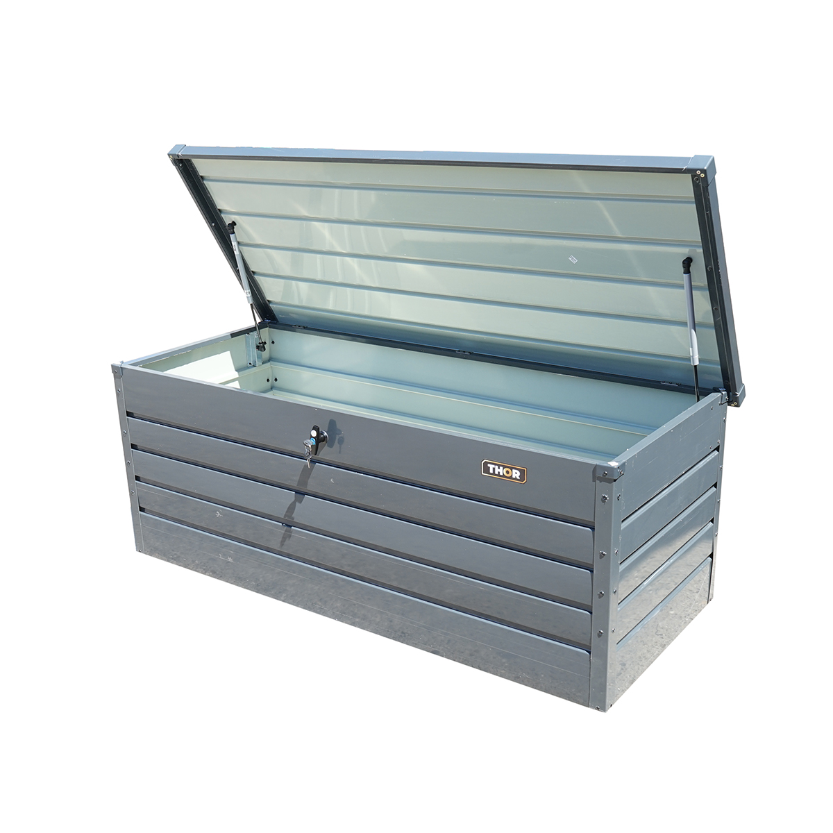 Cutie, lada depozitare metalica tip banca 165x70x63cm - imagine 4