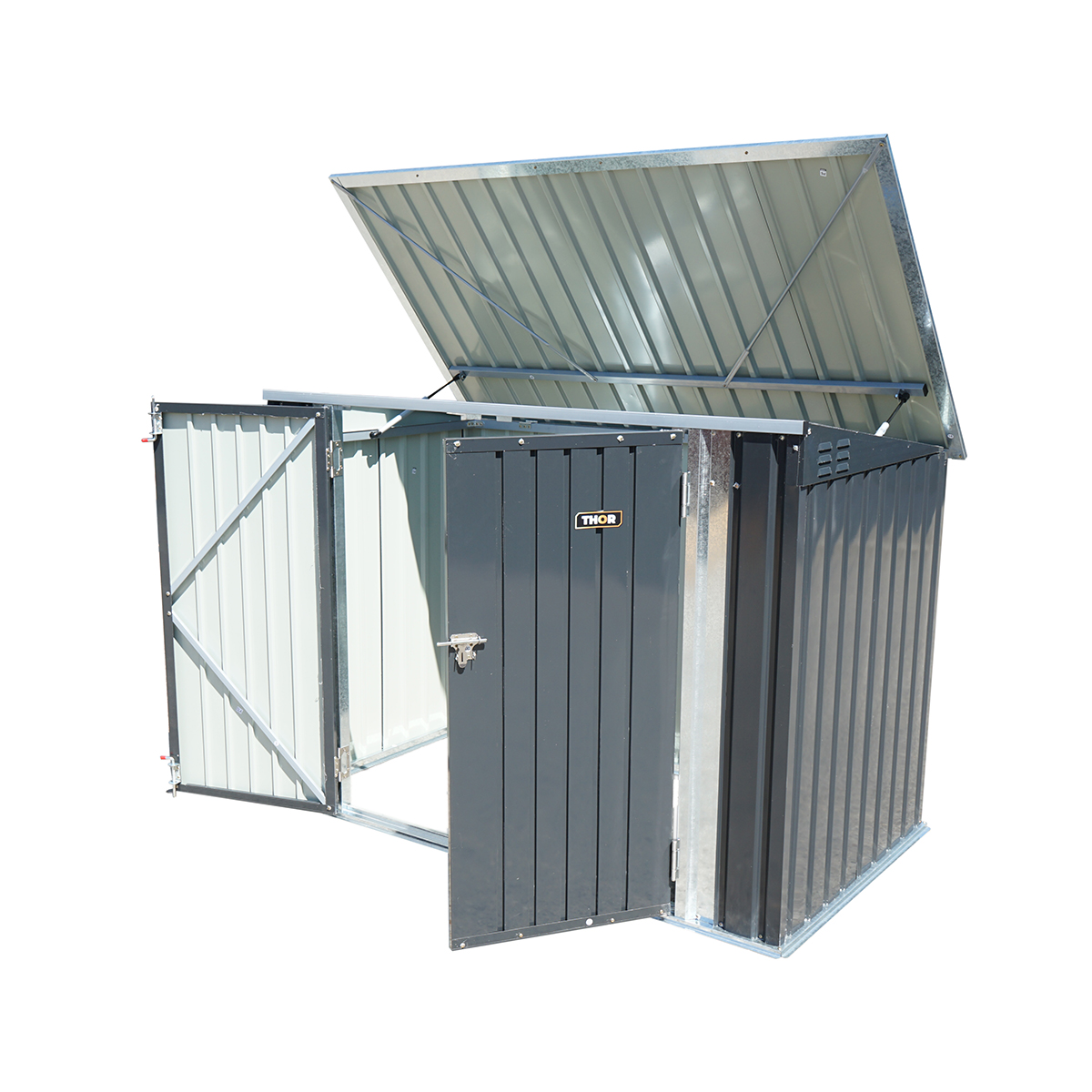 Magazie metalica pentru pubele gunoi 176x105x130cm - imagine 3
