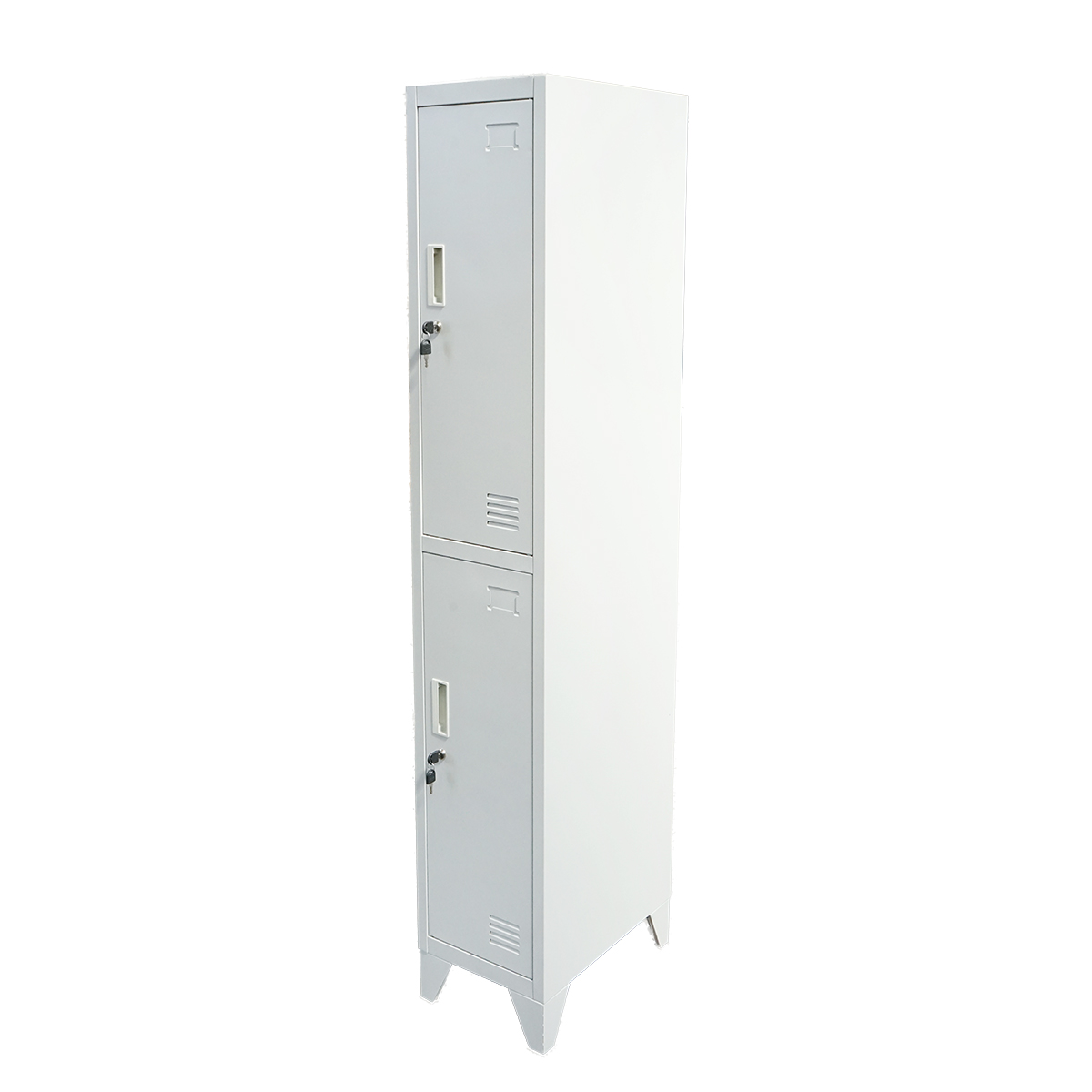 Dulap metalic fiset dublu tip vestiar gri cu 2 usi securizate 1850x380x450mm Breckner Germany - imagine 2