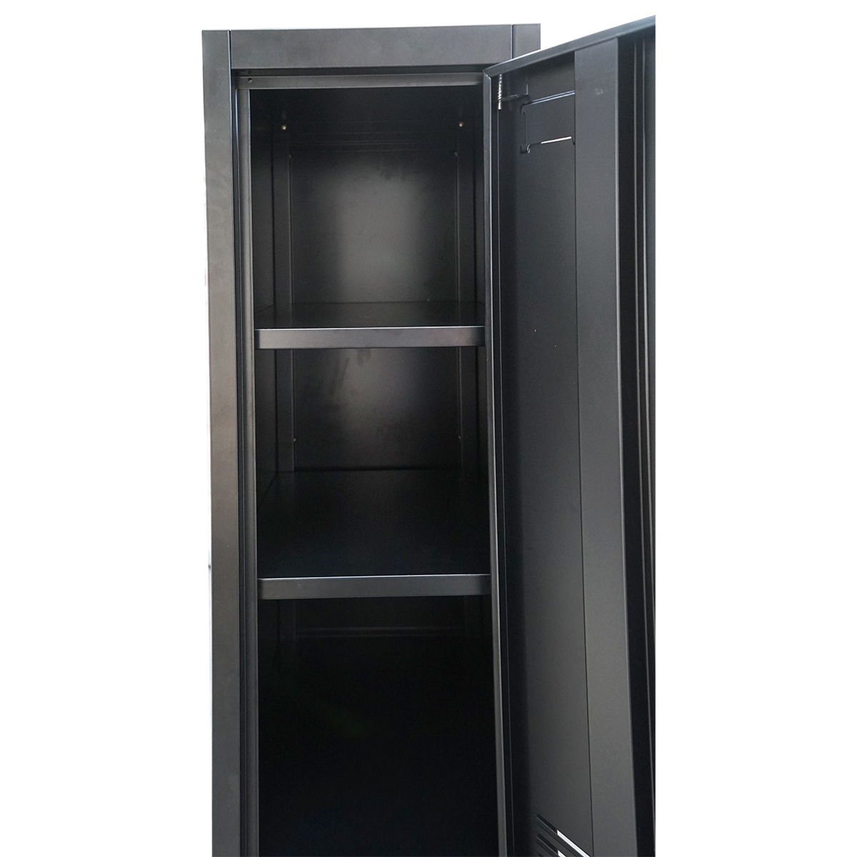 Dulap metalic fiset dublu tip vestiar negru cu 2 usi securizate 1850x380x450mm Breckner Germany - imagine 6