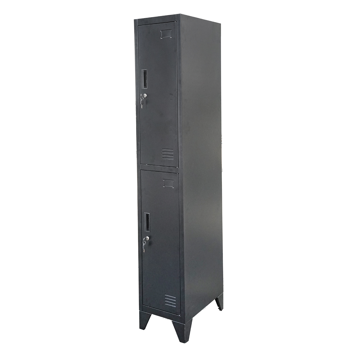 Dulap metalic fiset dublu tip vestiar negru cu 2 usi securizate 1850x380x450mm Breckner Germany - imagine 2