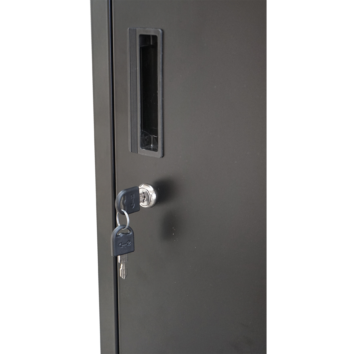 Dulap metalic fiset dublu tip vestiar negru cu 2 usi securizate 1850x380x450mm Breckner Germany - imagine 8