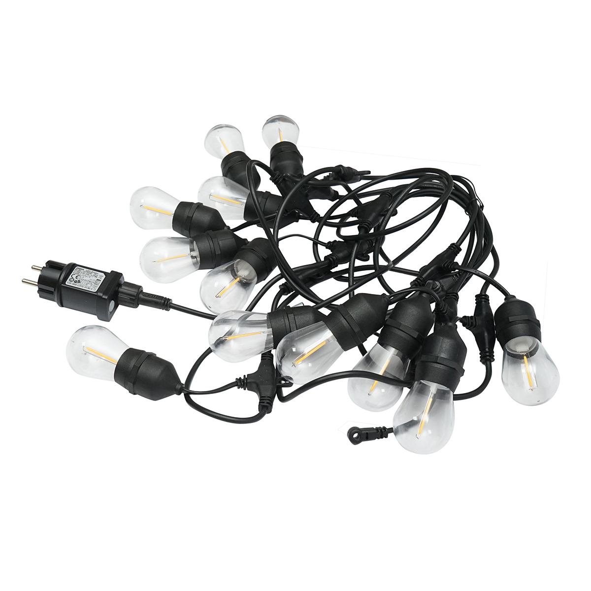 Sistem iluminat LED exterior 12 socluri E27, cablu 6m, 220V IP44 Breckner Germany - imagine 4