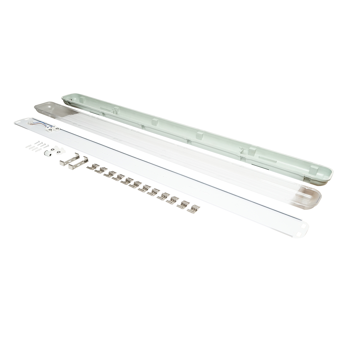 Corp iluminat LED tub fluorescent 2x58W, 220V, 1560x130x90mm IP65 Breckner Germany - imagine 3