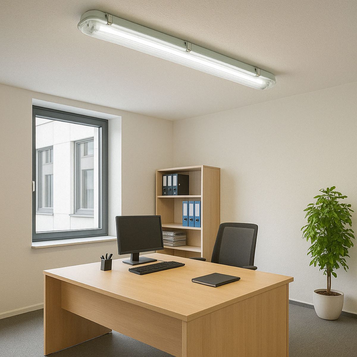 Corp iluminat LED tub fluorescent 2x36W, 220V, 1270x130x90mm IP65 Breckner Germany - imagine 2