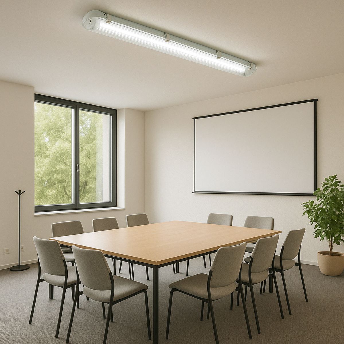 Corp iluminat LED tub fluorescent 2x36W, 220V, 1270x130x90mm IP65 Breckner Germany - imagine 3