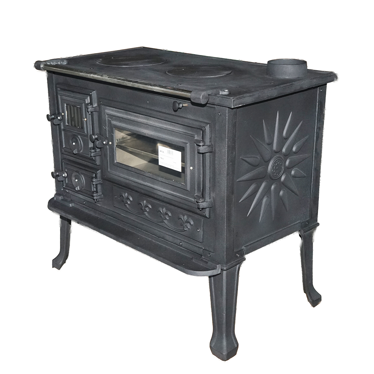 Soba pe lemne cu plita si cuptor din fonta 830x520x800mm - imagine 2