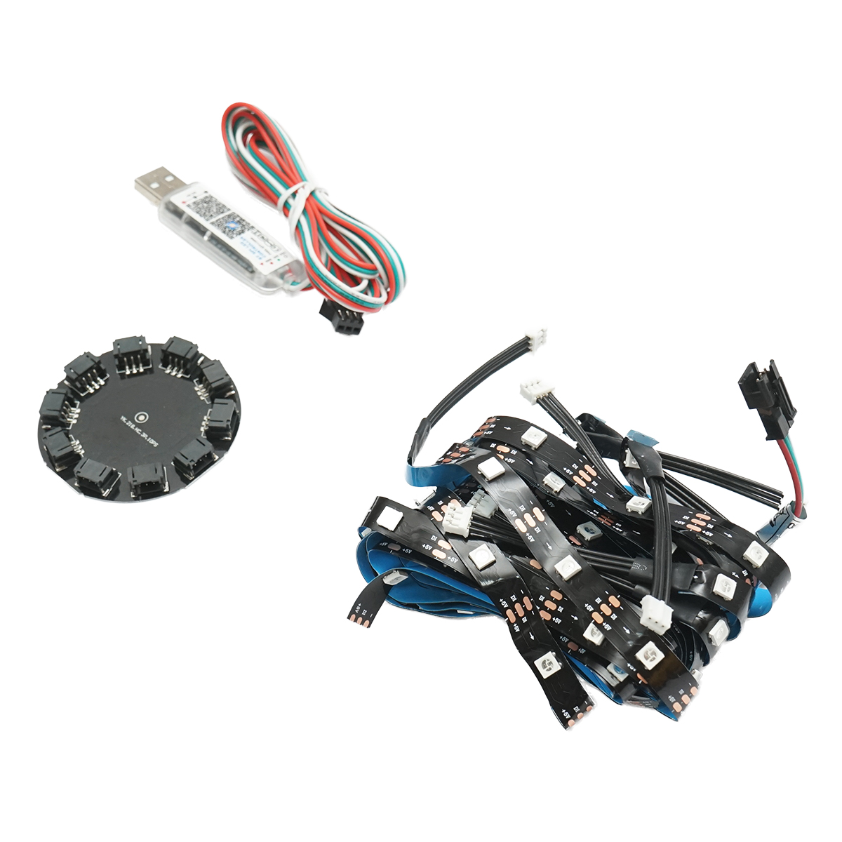 Banda LED model artificii 11x0.5+1x1m 5V, USB, bluetooth, control vocal, aplicatie RGB+IC Breckner Germany