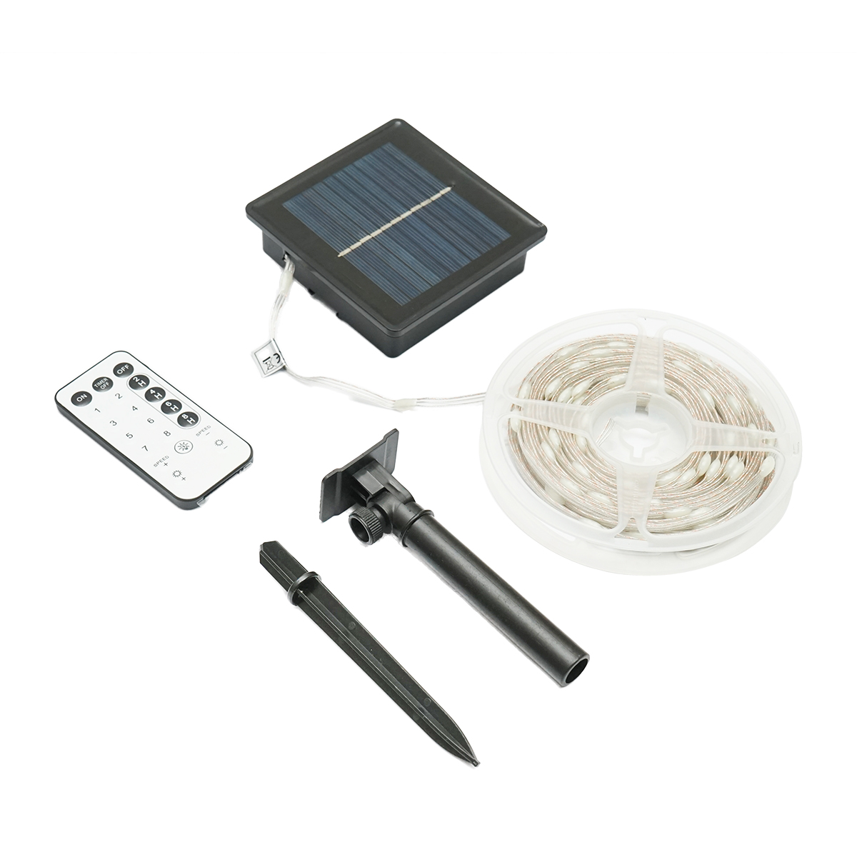 Banda LED cu panou solar 5V, 10m, telecomanda RGB+IC IP65 Breckner Germany - imagine 2