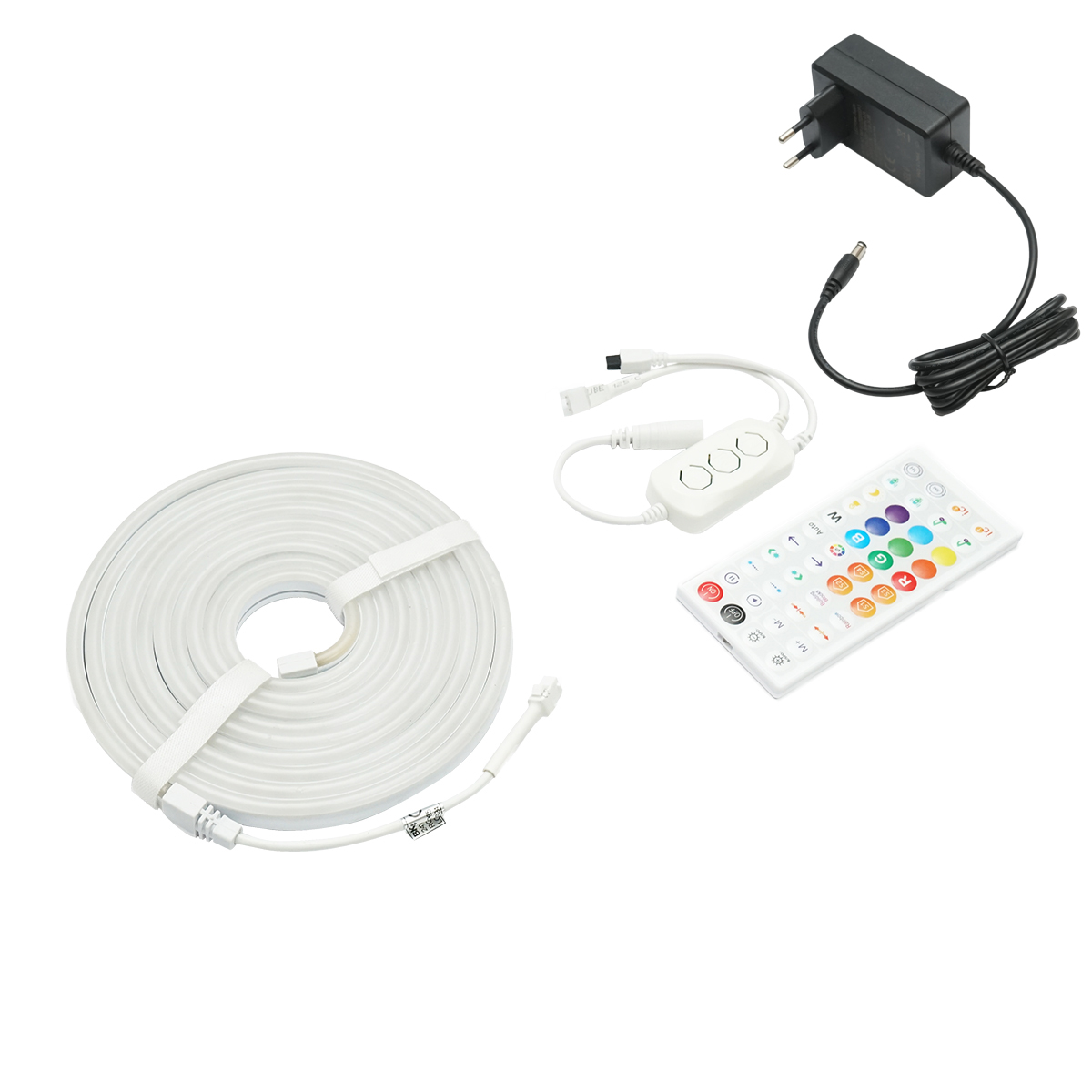 Banda LED 3m RGBIC smart, 24V DC, bluetooth, telecomanda, aplicatie SurpLife IP65 Breckner Germany