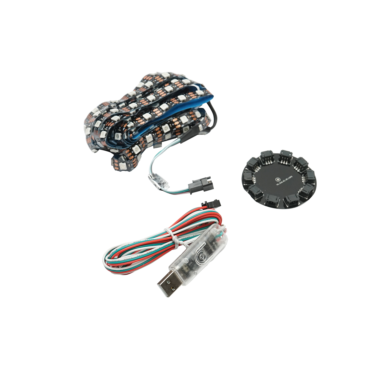 Banda LED model artificii 11x0.5+1x2m 5V, USB, bluetooth, control vocal, aplicatie RGB+IC Breckner Germany - imagine 2