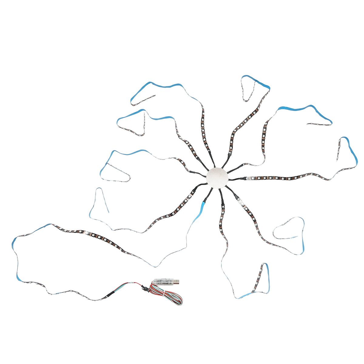 Banda LED model artificii 11x0.5+1x2m 5V, USB, bluetooth, control vocal, aplicatie RGB+IC Breckner Germany - imagine 3