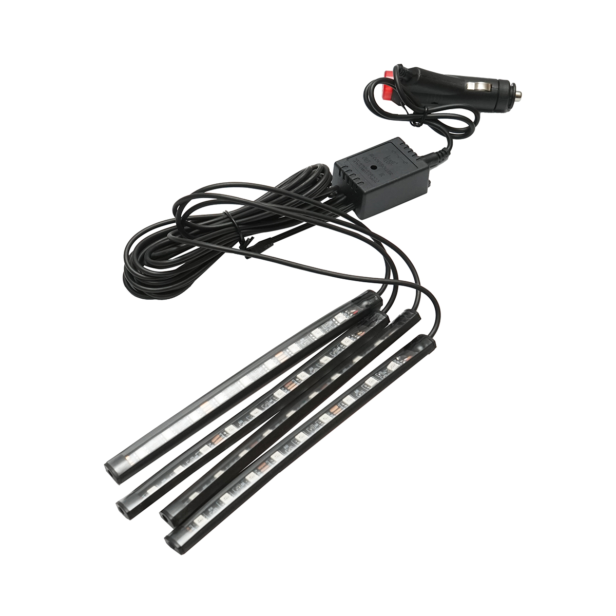 Banda LED lumini ambientale auto 12V, 9W cu telecomanda, control muzical 4x26cm RGB Breckner Germany - imagine 4