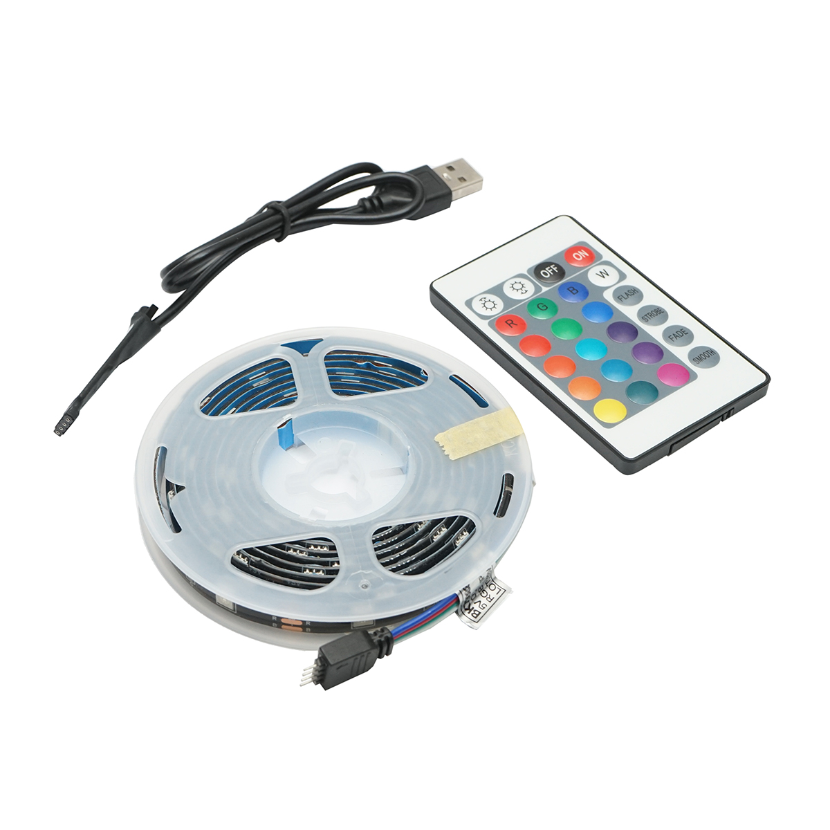 Banda LED cu telecomanda 5V, 2m, control vocal RGB IP20 Breckner Germany - imagine 2