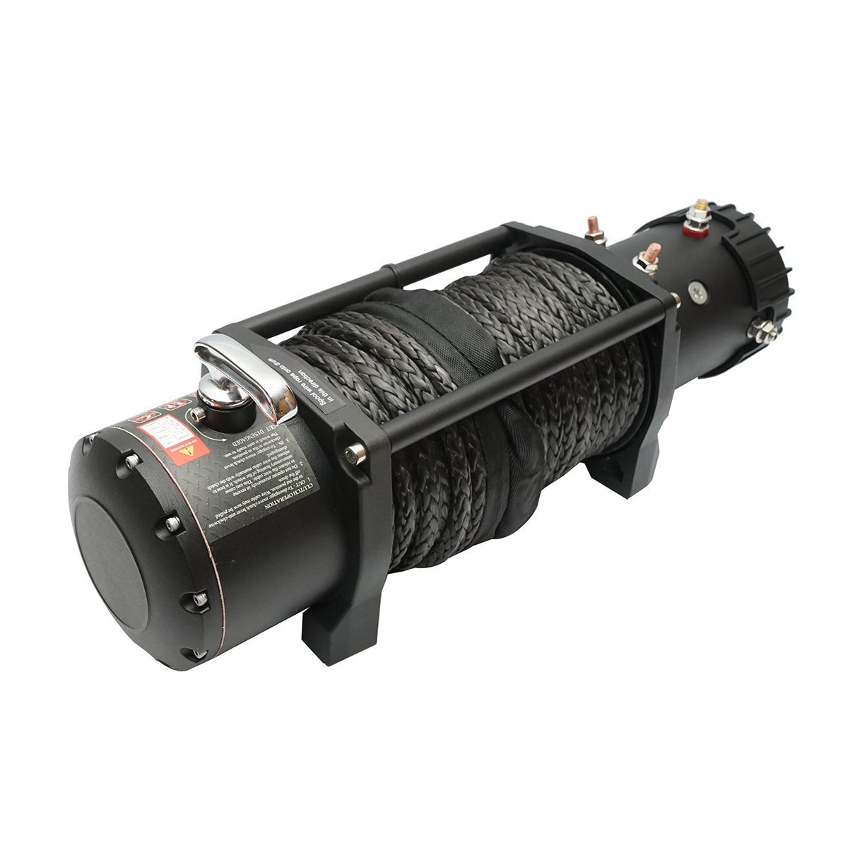 Troliu electric cu telecomanda 12V, 6.5cp, 6.1T (13500lbs) cablu sintetic 9x24m solenoid 400A Breckner Germany - imagine 3