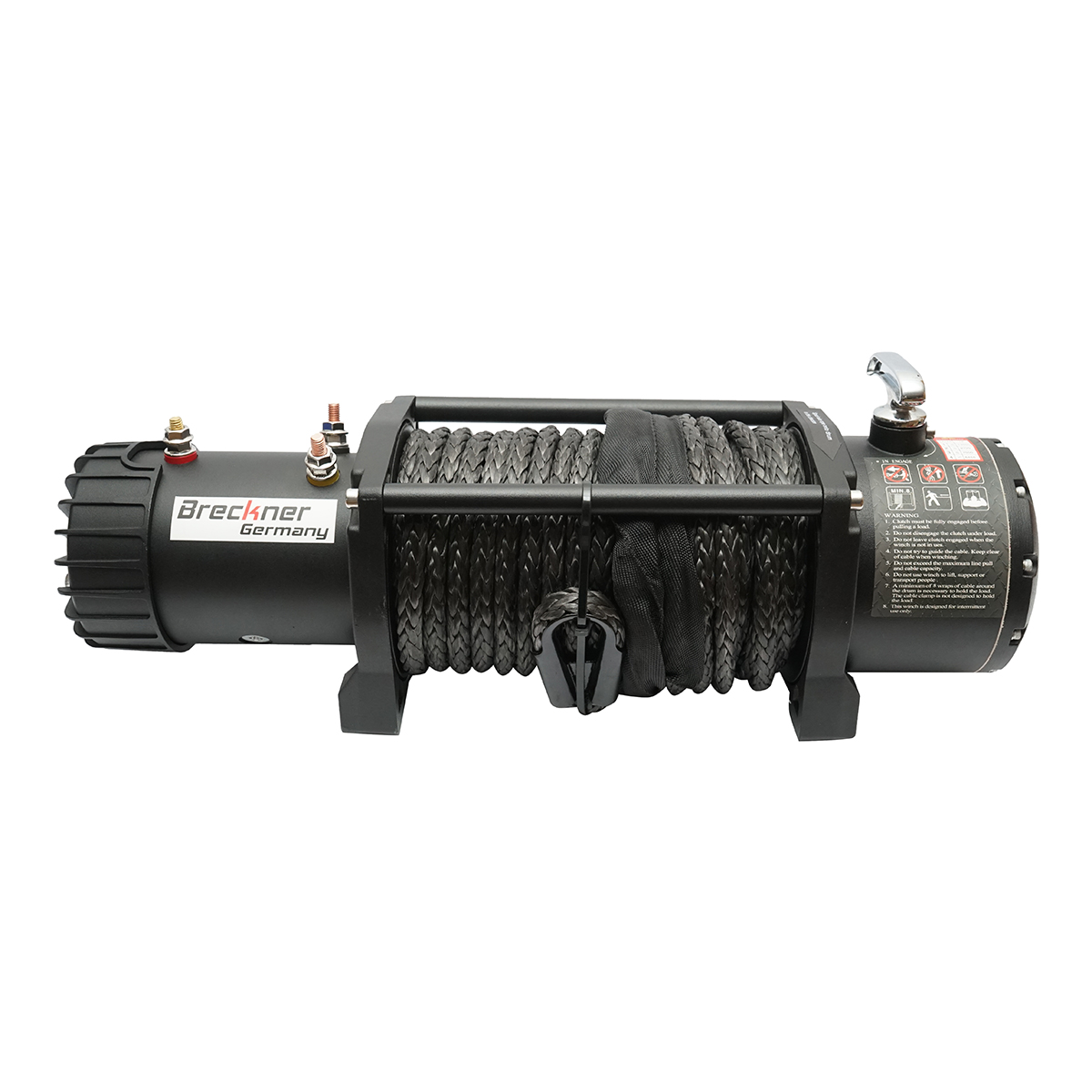 Troliu electric cu telecomanda 12V, 6.5cp, 6.1T (13500lbs) cablu sintetic 9x24m solenoid 400A Breckner Germany - imagine 2