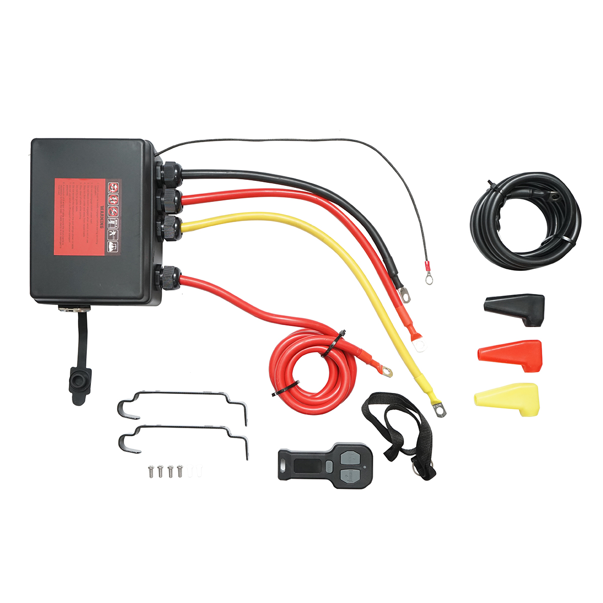 Troliu electric cu telecomanda 12V, 6.5cp, 6.1T (13500lbs) cablu sintetic 9x24m solenoid 400A Breckner Germany - imagine 8
