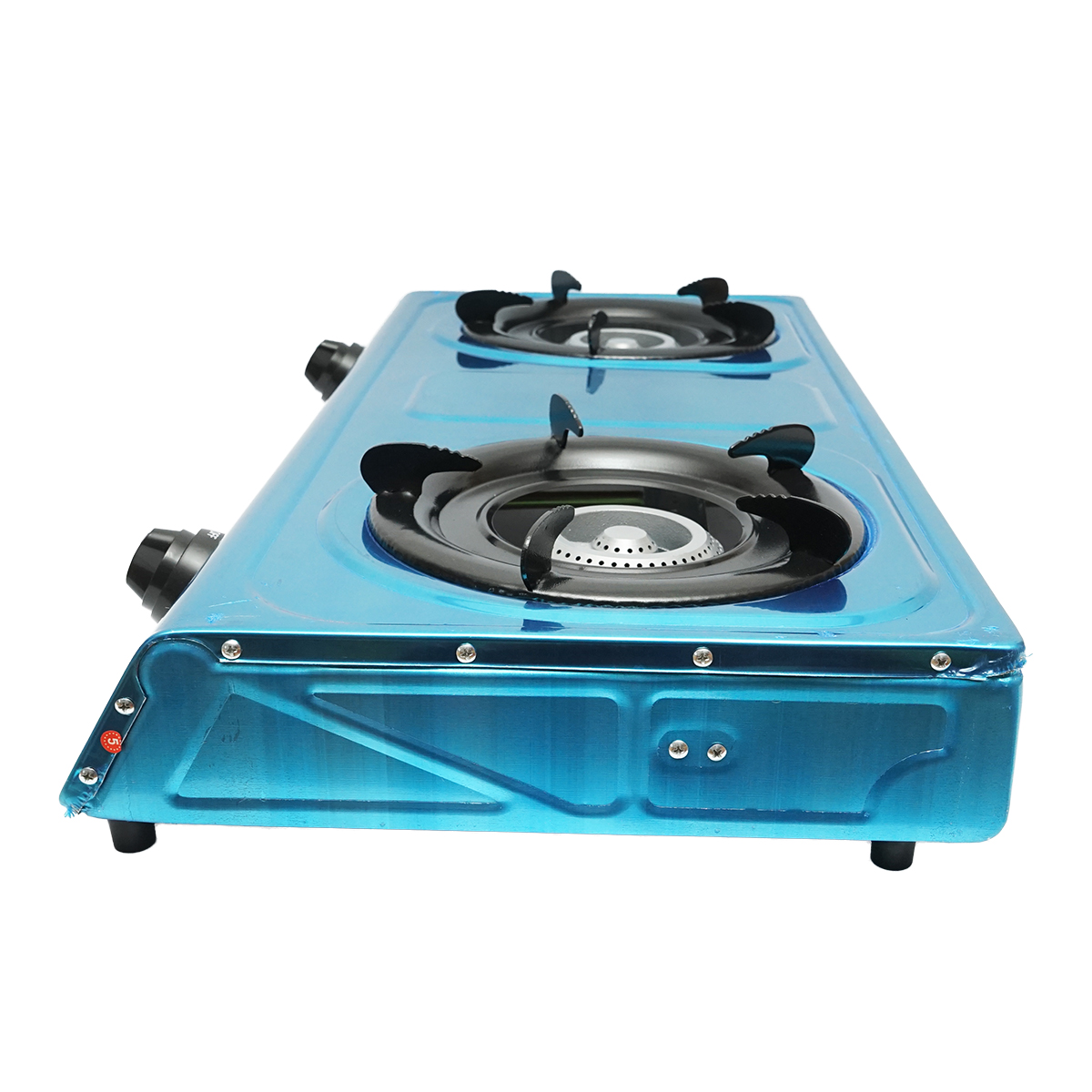 Aragaz, plita din inox cu 2 arzatoare din fonta 2.5KW, aprindere automata 715x380x94mm Breckner Germany - imagine 3