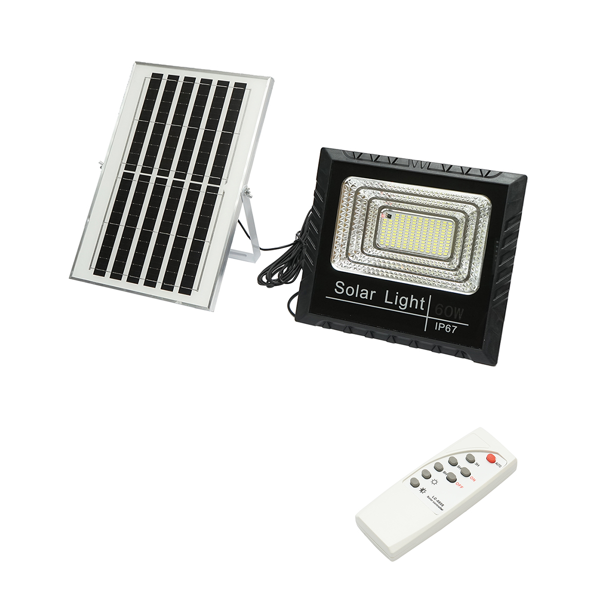 Proiector led de 60W cu panou solar 10W, baterie 1200mAh si telecomanda IP67 Breckner Germany