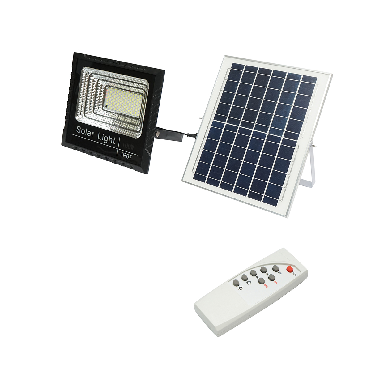 Proiector led de 100W cu panou solar 15W, baterie 1800mAh si telecomanda IP67 Breckner Germany