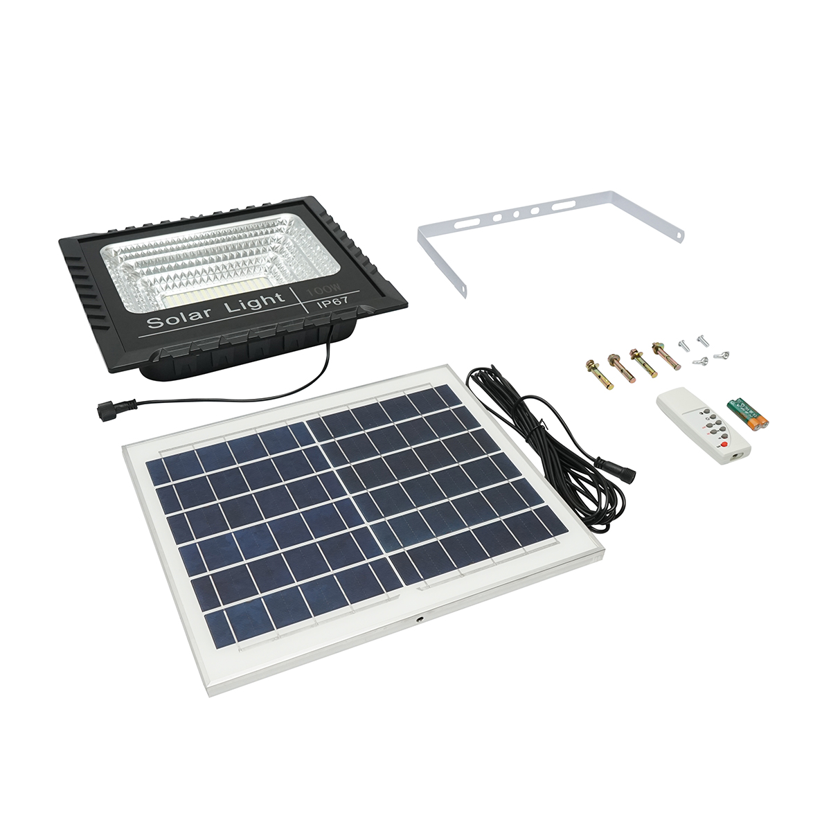 Proiector led de 100W cu panou solar 15W, baterie 1800mAh si telecomanda IP67 Breckner Germany - imagine 2