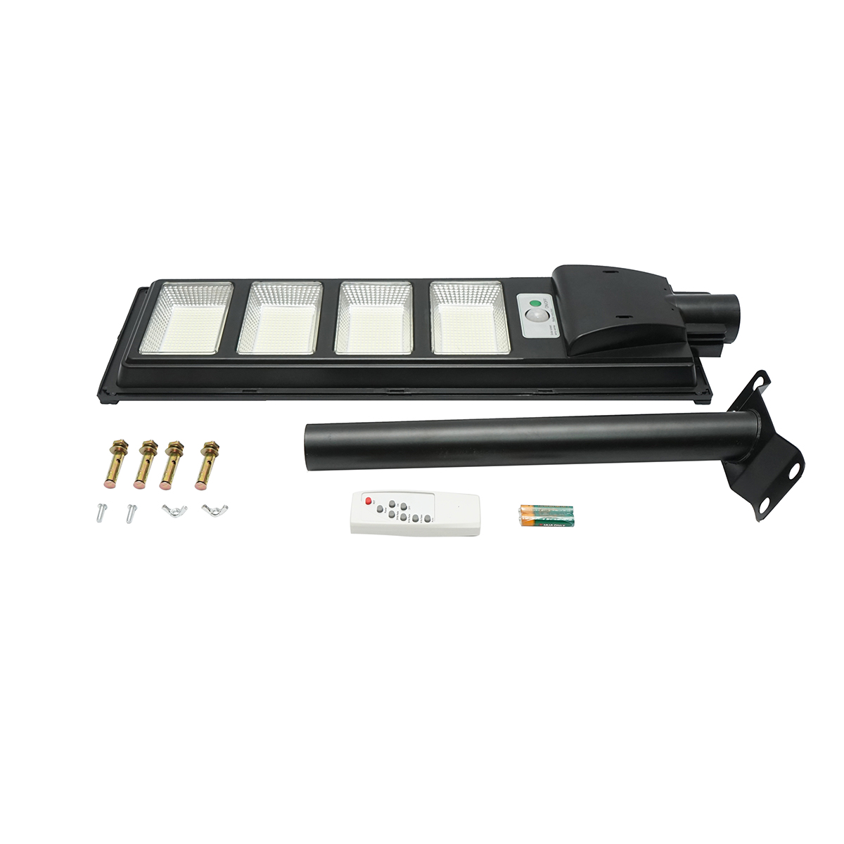 Lampa solara LED iluminat stradal 200W 6500K cu panou solar 12W, baterie 12000mAh, telecomanda, prindere pe stalp IP65 Breckner Germany - imagine 2