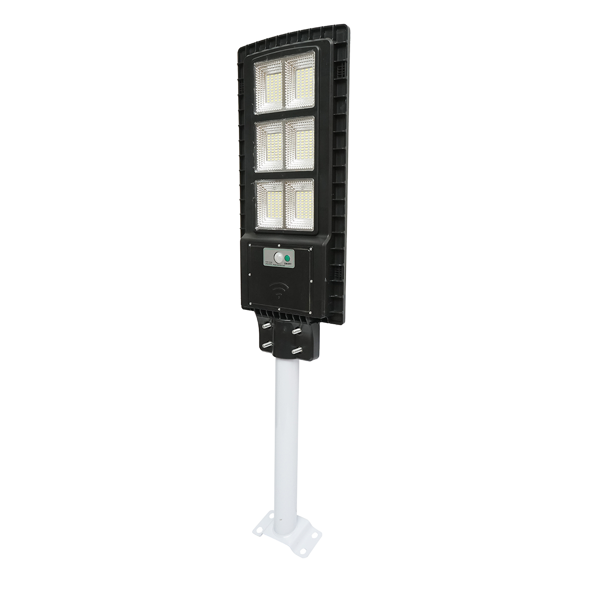Lampa solara LED iluminat stradal 150W 6500K cu panou solar 12W, baterie 15000mAh, prindere pe stalp IP65 Breckner Germany