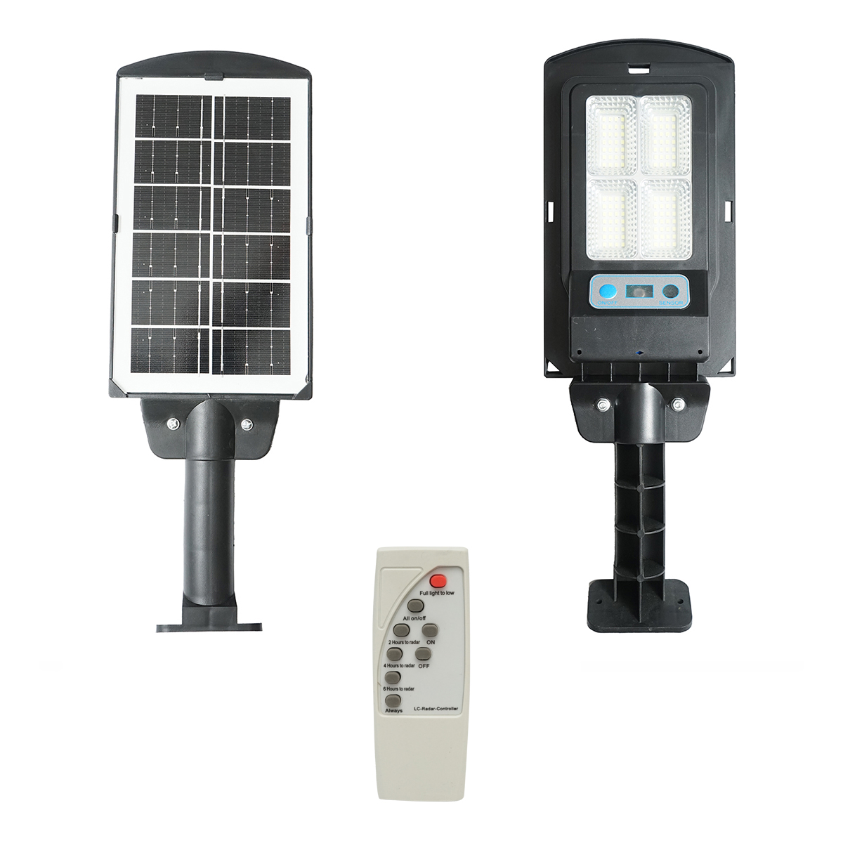 Lampa solara LED iluminat stradal 6500K cu panou solar 3W, baterie 18000mAh, prindere pe stalp IP67 Breckner Germany