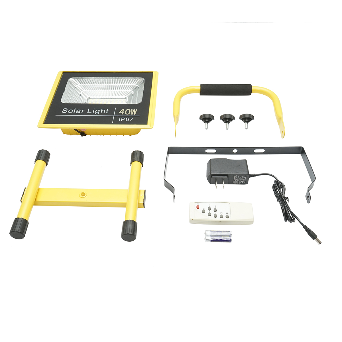 Lampa de lucru LED portabila 40W, 8000K cu telecomanda, 2 baterii LiFePO4 6000mAh si cadru stativ IP67 Breckner Germany - imagine 2