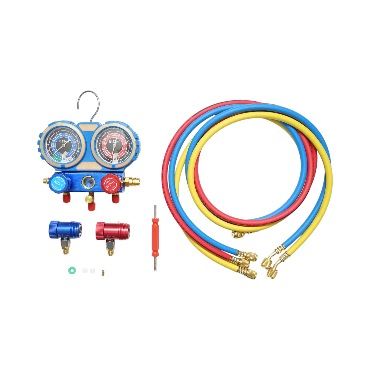 Trusa verificare si incarcare instalatii aer conditionat auto, freon R22, R32, R134a, R410a Breckner Germany - imagine 4