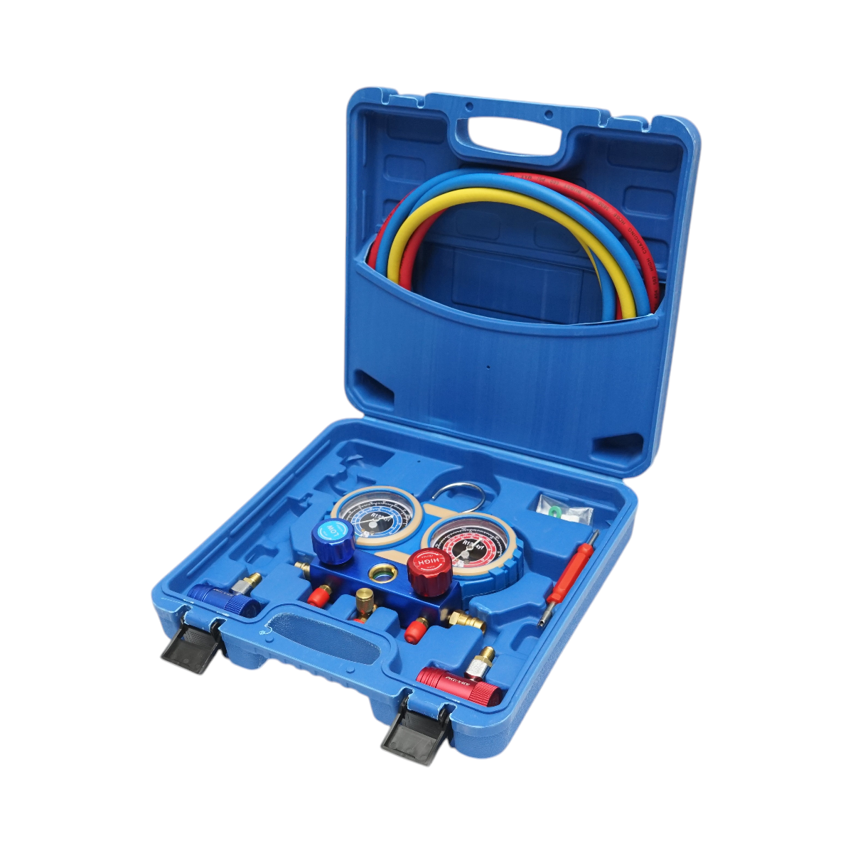 Trusa verificare si incarcare instalatii aer conditionat auto, freon R22, R32, R134a, R410a Breckner Germany - imagine 3