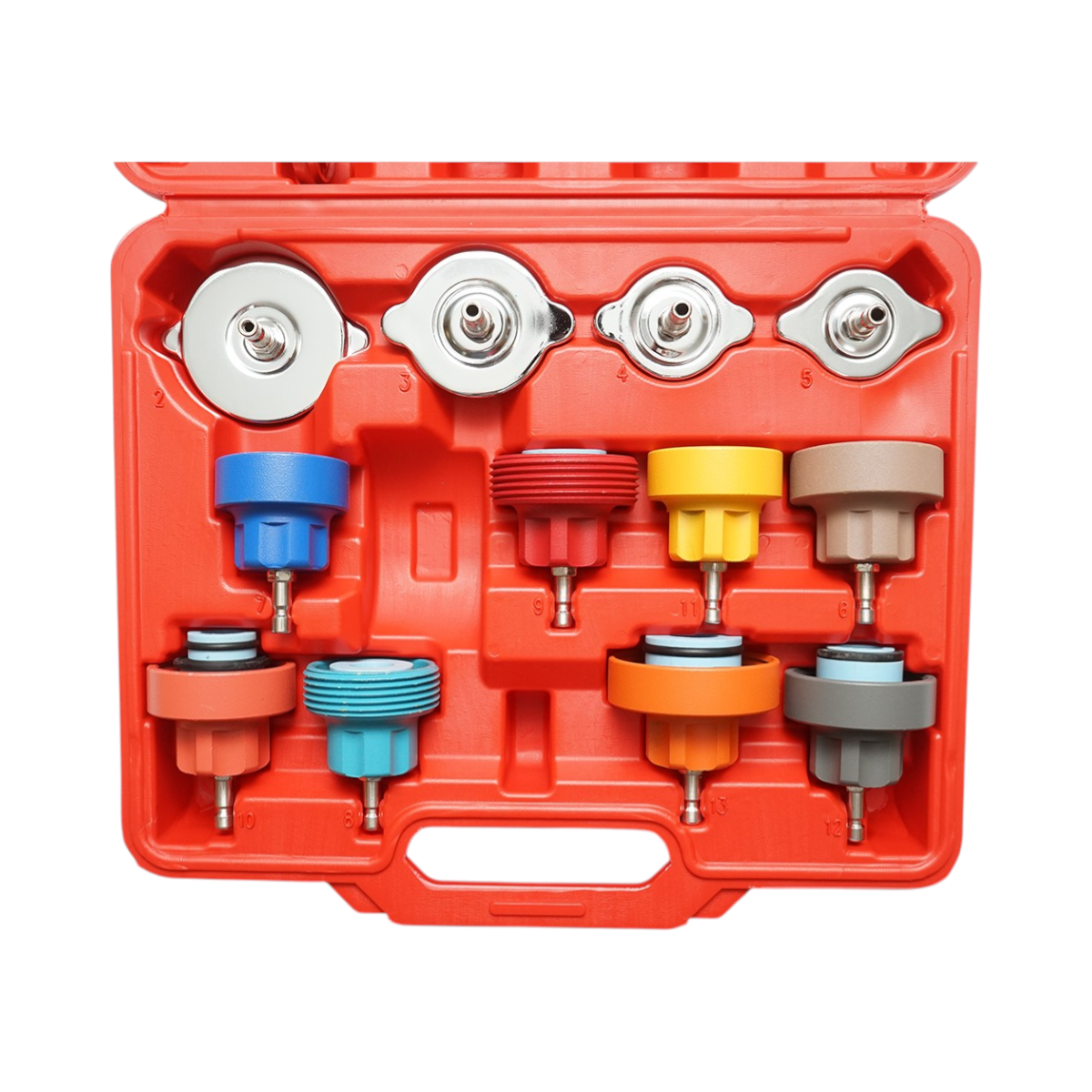 Trusa tester verificare presiune instalatie racire auto 14 piese - imagine 4
