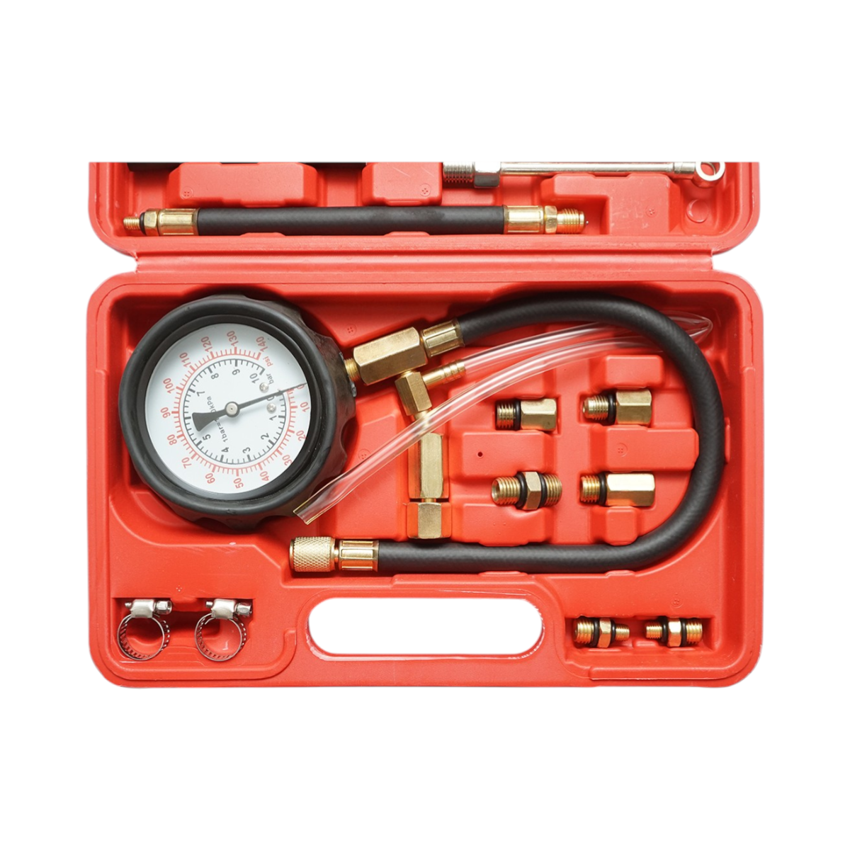 Trusa tester presiune sistem injectie benzina 0-10 bar 20 piese - imagine 4