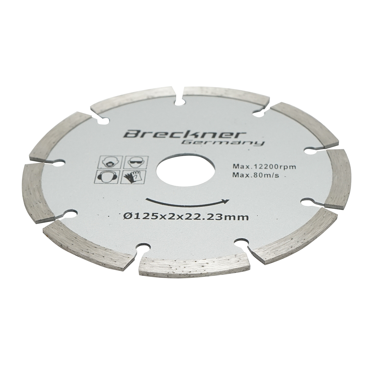 Disc diamantat segmentat 125x2x22.23mm, taiere uscata pentru beton, piatra, caramida Breckner Germany - imagine 3