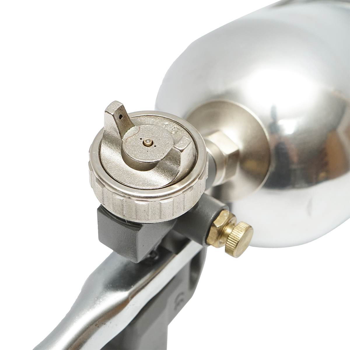 Pistol de vopsit cu aer comprimat 0.6L, cupa din inox in partea de sus, duza 1.5mm - imagine 4
