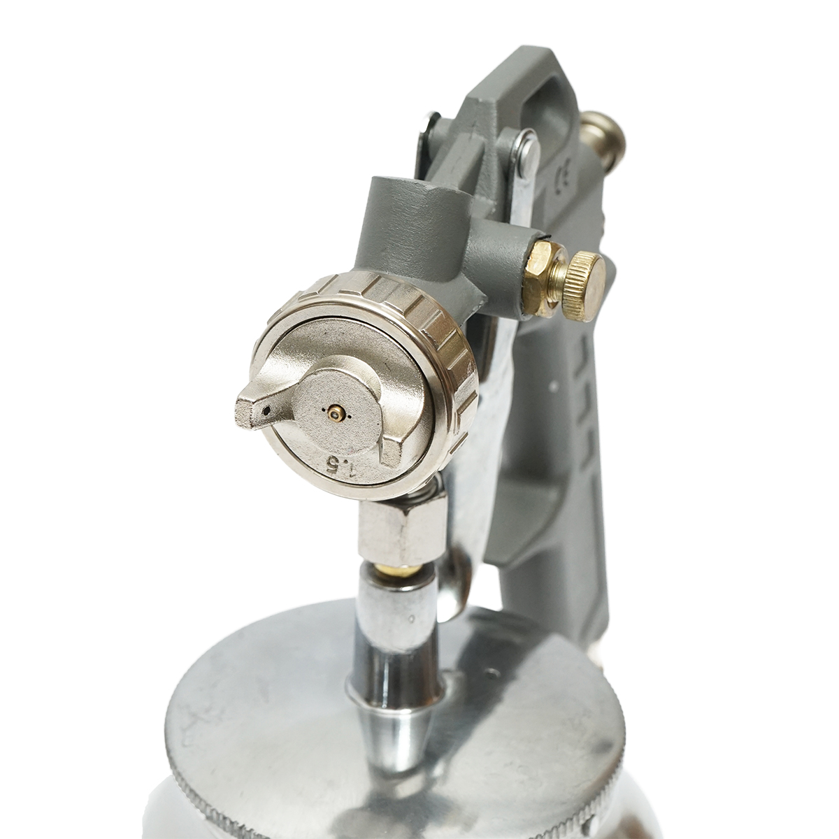 Pistol de vopsit cu aer comprimat 1L, cupa din inox in partea de jos, duza 1.5mm - imagine 4