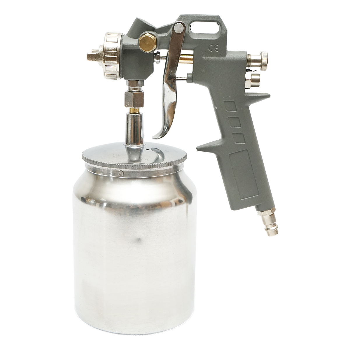 Pistol de vopsit cu aer comprimat 1L, cupa din inox in partea de jos, duza 1.5mm - imagine 3