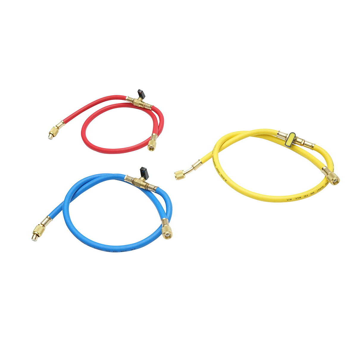 Set furtun cu robinet 90 cm 3 culori pentru incarcare freon R-410a - imagine 2