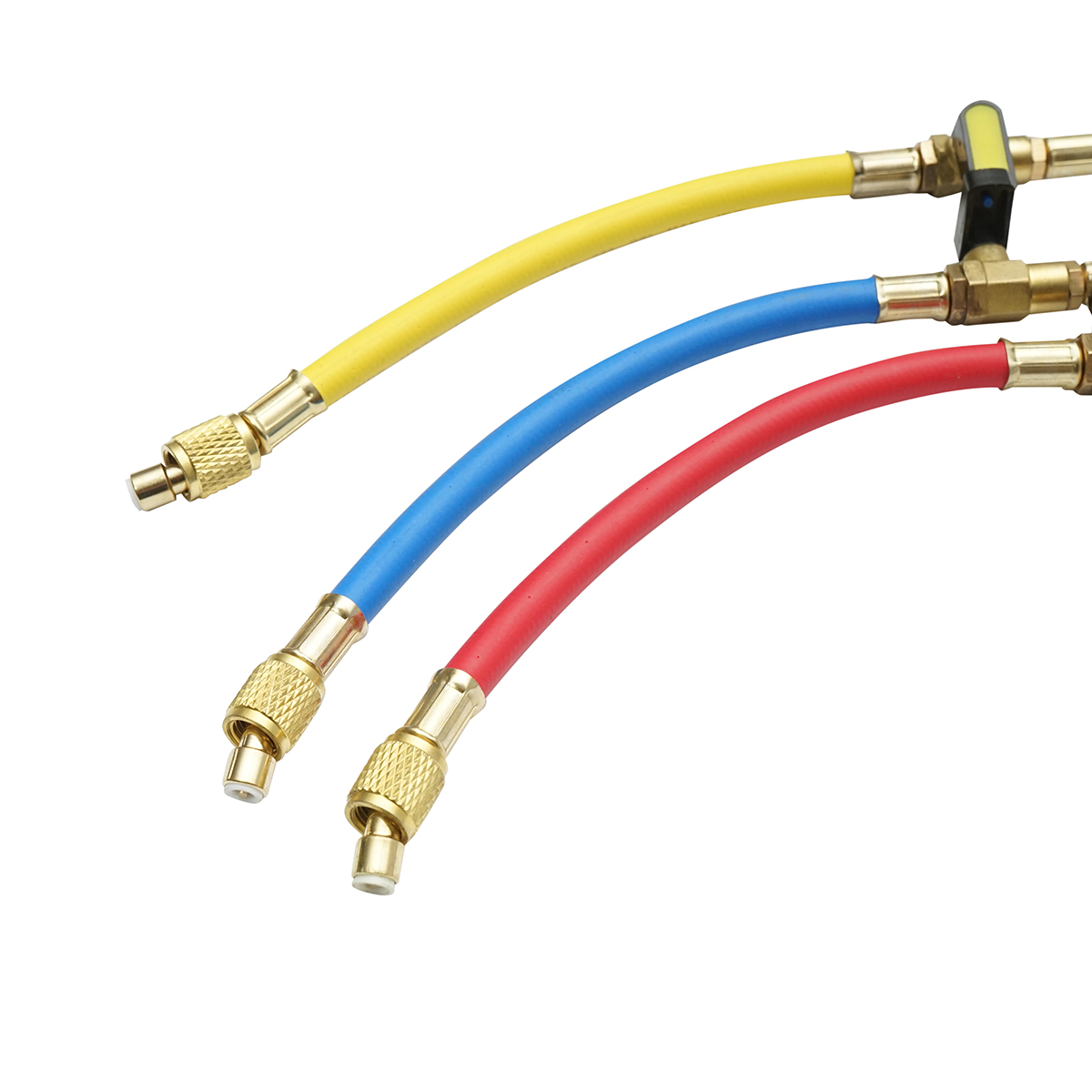 Set furtun cu robinet 90 cm 3 culori pentru incarcare freon R-410a - imagine 3